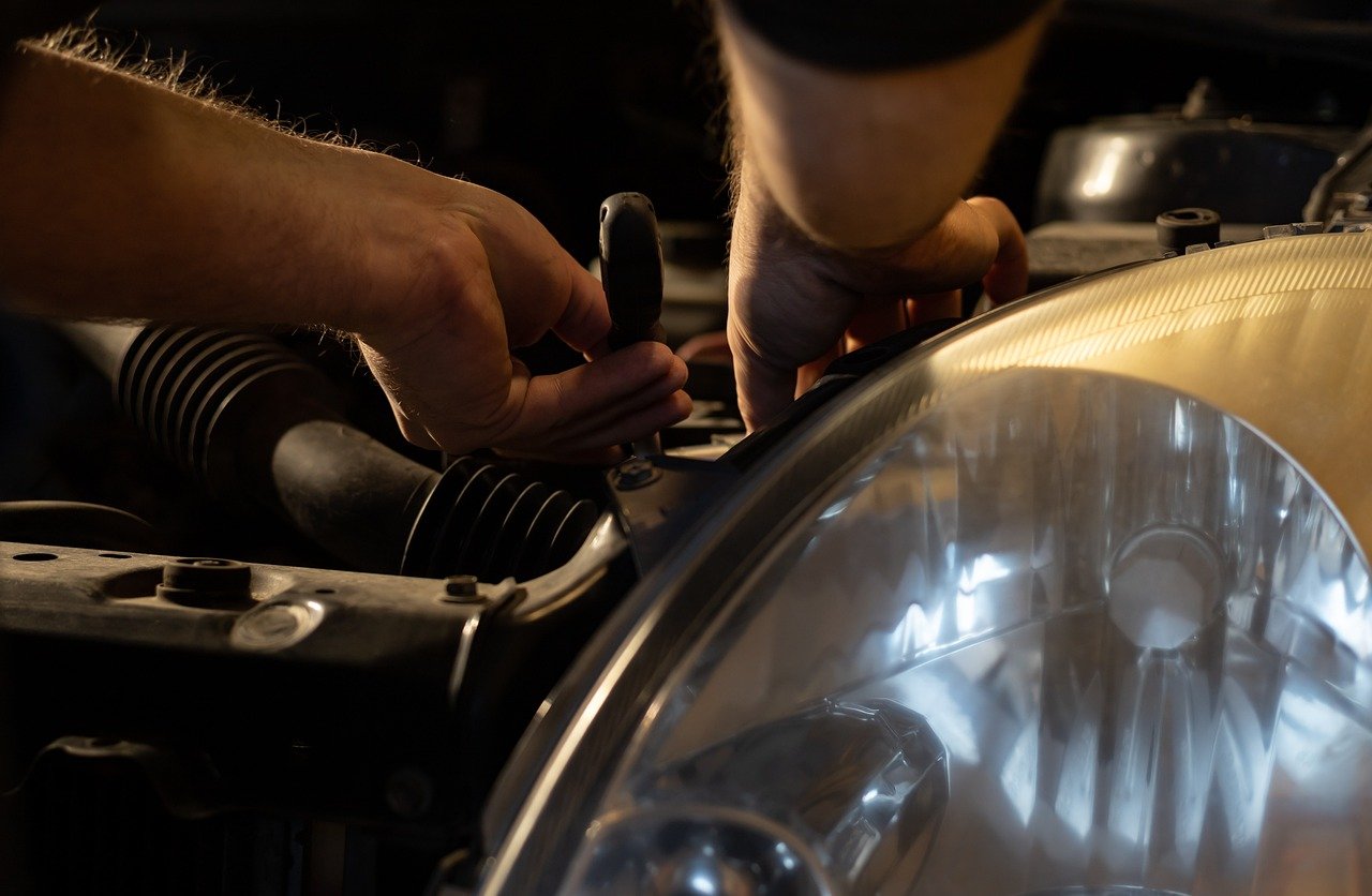 A welder sparks in an industrial workshop in Rio de Janeiro, Brazil.