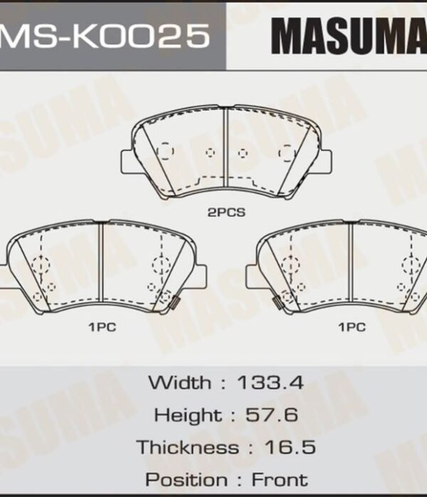 Pastillas de Freno Masuma Delanteras Para KIA CEED II 1.0L 1.4L 1.6L 2012-2018