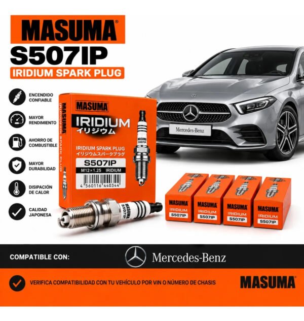 Bujías Iridio Masuma Pack 4 Para Mercedes-Benz A200 2006-2012