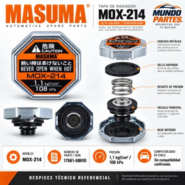 Tapa de Radiador Masuma Para Toyota Solara 3.3L 2003-2008